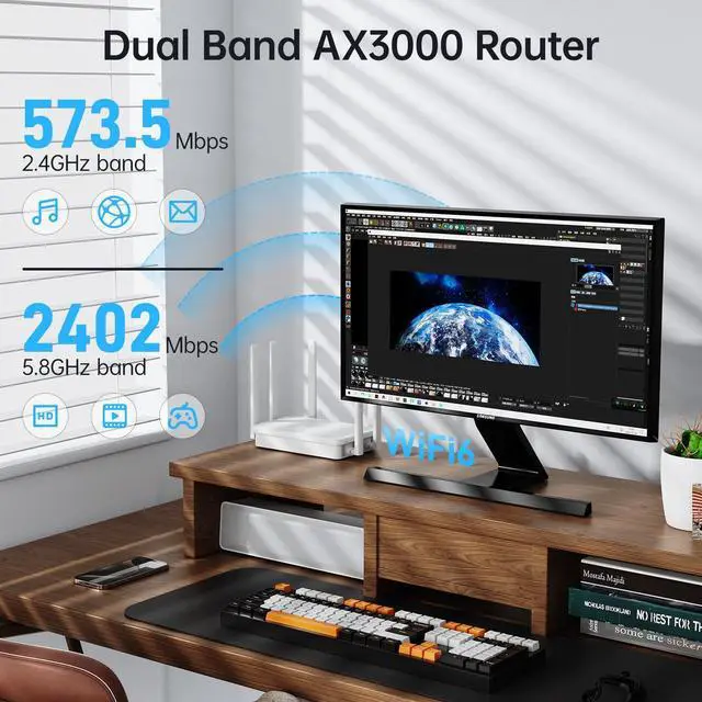 Alt view image 4 of 5 - Point-to-Point Wireless Bridge System CPE688KIT, with WiFi 6 AX3000 Router, Adjustable Installation Brackets, 5KM Range, Dual Gigabit Ports, 24V/48V POE Power Supply  Complete Wireless Bridge Kit
