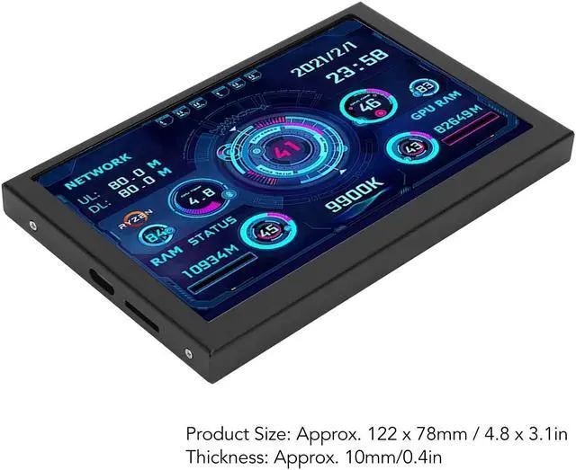Alt view image 3 of 5 - VBESTLIFE 5 inch USB Screen, PC CPU GPU Data Temperature Display, for AIDA64, USB C Secondary Screen PC Sensor Panel