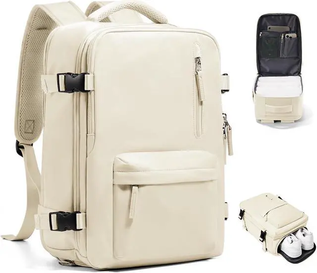 Main image of VGCUB Travel Backpack for Women Men for Spirit Airlines Personal Item Bag 18x14x8 Inches Laptop College Waterproof Carry on Flight Approved Work Backpack Mochila de Viaje,Beige