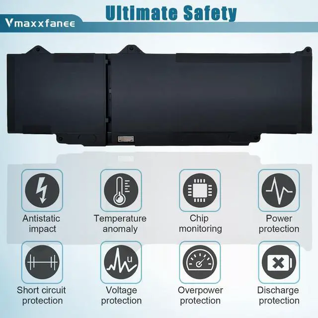 Alt view image 4 of 5 - Vmaxxfanee 54Wh R73TC Laptop Battery Replacement for Dell Latitude 3580 3340 3440 3480 3540 5340 5540 5440 Series Notebook DR02P 2X1V9 GTG7N GRWKG KDM9P 11.4V 4623mAh