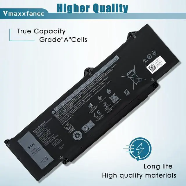 Alt view image 3 of 5 - Vmaxxfanee 54Wh R73TC Laptop Battery Replacement for Dell Latitude 3580 3340 3440 3480 3540 5340 5540 5440 Series Notebook DR02P 2X1V9 GTG7N GRWKG KDM9P 11.4V 4623mAh