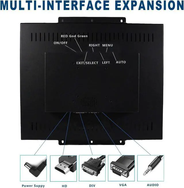 Alt view image 4 of 5 - VSDISPLAY 19Inch LCD Monitor 1280x1024 High Brightness Display Support VGA/DVI Video Input,for Gaming/Industrial Secondary Monitor