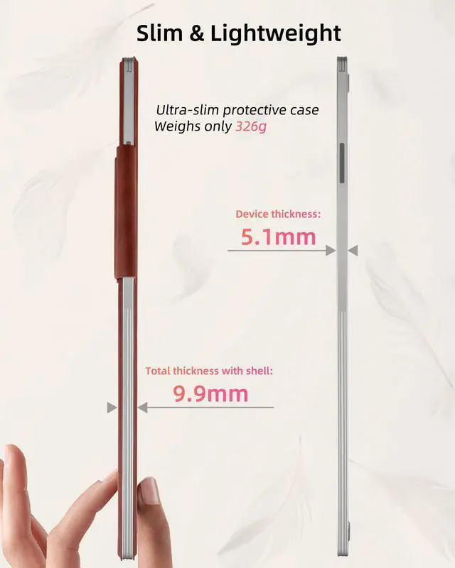 Alt view image 4 of 5 - WALNEW Case for Remarkable Paper Pro,Magnetic Slim Book Folio Cover with Pen Clasp, Auto Sleep/Wake Protective Cover for Remarkable Paper Pro 11.8" (2024 Released),Brown