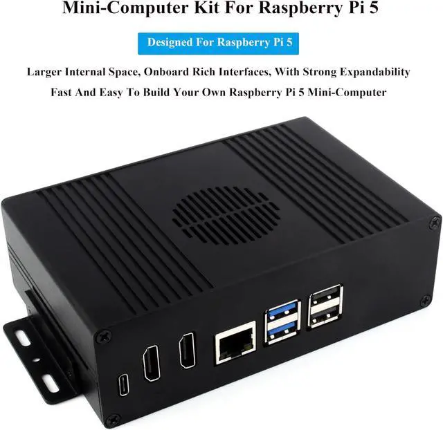 Alt view image 3 of 5 - Multi-Functional All-in-One Mini-Computer Kit Compatible with Raspberry Pi 5, Pi5 PCIe Box Includes Aluminum Alloy Case, PCIe to M.2 Adapter Board, Pi5 HDMI and Type-C Adapter Board