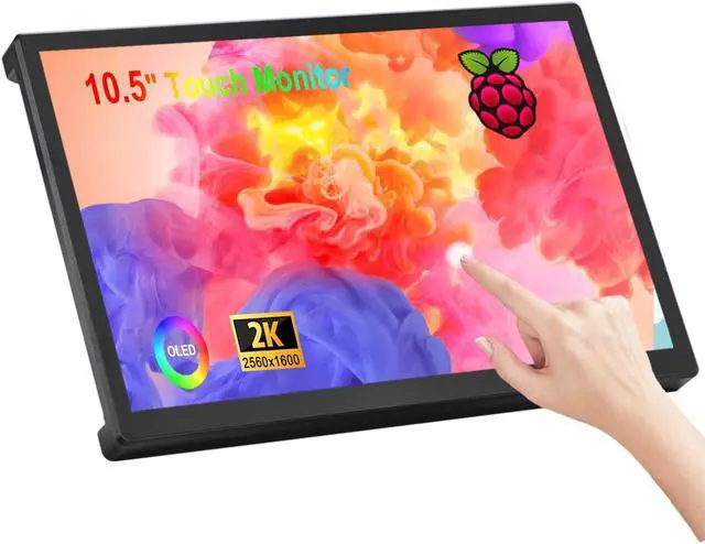 Main image of wisecoco 10.5 Inch Touchscreen Monitor for Raspberry Pi 2560×1600 2K OLED Display for RPi 5/4B/3B CM3+/4 HDMI Port Supports Jetson Nano/Windows