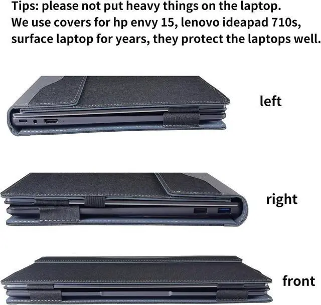 Alt view image 5 of 5 - XISICIAO Case for Microsoft Surface Laptop 7 13.8" (2024 Released) (Model: 2036), Detachable Notebook Sleeve, Computer Bag Protective Cover PU Shell with Heat Dissipation Hole (Blue)