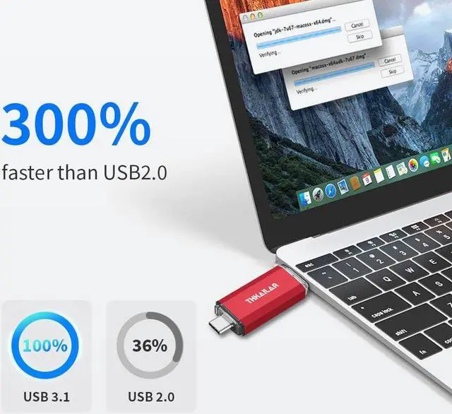 Alt view image 2 of 5 - Thkailar USB Flash Drive 512GB,Type A and Type C Ports 2 in 1 OTG USB 3.1 Thumb Drive,Memory Stick for Business Traveler Compatible with iPhone 15/Android Phone/PC/Mac Pro/Laptop(Red)