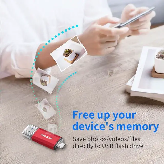 Alt view image 4 of 5 - Thkailar USB Flash Drive 512GB,Type A and Type C Ports 2 in 1 OTG USB 3.1 Thumb Drive,Memory Stick for Business Traveler Compatible with iPhone 15/Android Phone/PC/Mac Pro/Laptop(Red)