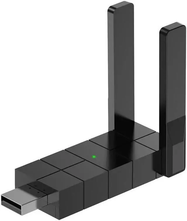 Main image of WiFi Adapter for Desktop PC, Wireless Adapter Wide-Coverage Dual Band 2.4GHz 400Mbps and 5GHz 867Mbps, USB 2.0, Dual High Gain Antenna, Supports Windows 10/11, Plug and Play 1300Mbps