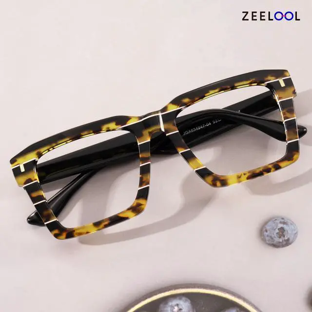 Alt view image 2 of 5 - Zeelool Stylish Square Blue Light Blocking Glasses for Men Computer Glasses Kenish ZJGA634947-04 Tortoise