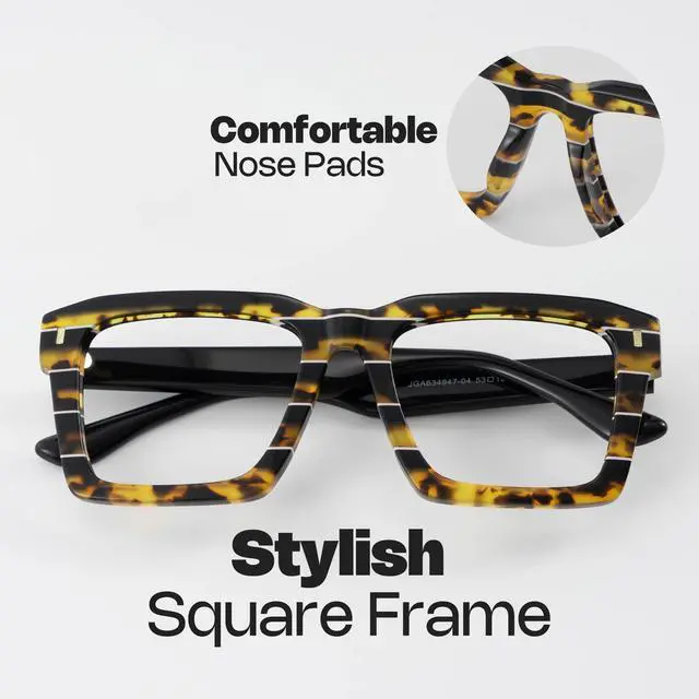 Alt view image 5 of 5 - Zeelool Stylish Square Blue Light Blocking Glasses for Men Computer Glasses Kenish ZJGA634947-04 Tortoise