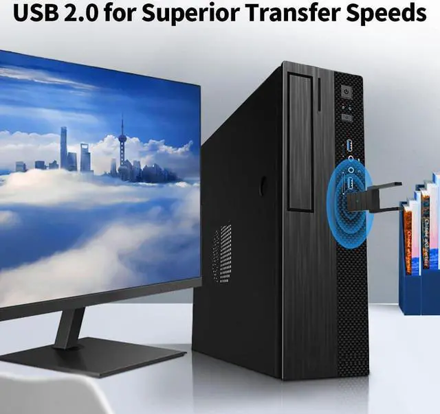 Alt view image 4 of 5 - WiFi Adapter for Desktop PC, Wireless Adapter Wide-Coverage Dual Band 2.4GHz 400Mbps and 5GHz 867Mbps, USB 2.0, Dual High Gain Antenna, Supports Windows 10/11, Plug and Play 1300Mbps