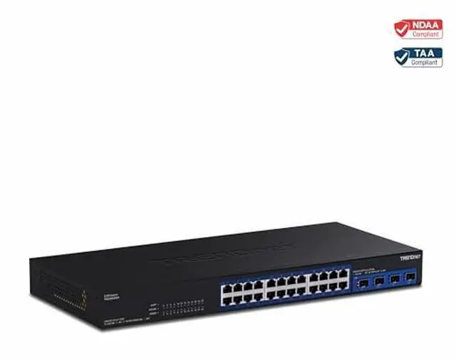 Alt view image 4 of 5 - TRENDnet 28-Port Multi-Gig Switch, TEG-S50284, 24 2.5Gb RJ45 Ports, 4 x 10G SFP+ Ports, NDAA TAA Compliant, Lifetime Protection, 200Gbps Switch Capacity, Rack Mount Ready, Black