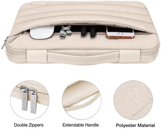 Alt view image 4 of 5 - MOSISO Compatible with MacBook Air 13 inch Case 2025 2024 2023 2022 M4 A3240 M3 A3113 M2 A2681, Hard Case&Puffy Bag&Keyboard Cover&Webcam Cover&Screen Film for MacBook Air 13.6 inch Case, Sand
