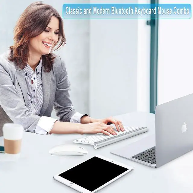 Alt view image 2 of 5 - Wireless Keyboard and Mouse for Mac Bluetooth USB C Compatible with Apple MacBook Air Pro iMac Ipad and Windows Laptops Android Tablets