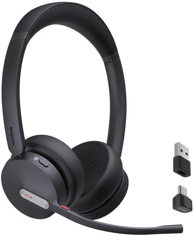 Main image of Yealink BH70 Wireless Bluetooth Headset with Microphone for Work, up to 35h Talking Battery Life, 3-Mic, 147g Lightweight Microsoft Teams Certified Headphone for Open Office, USB-C to A