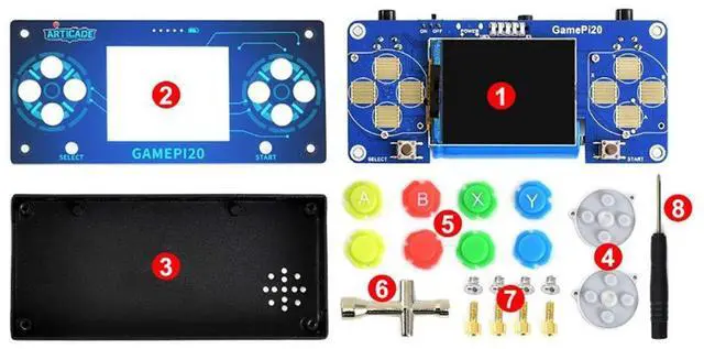 Main image of GamePi20 Accessories Pack, Includes Add-ons for Raspberry Pi Zero/Zero W/Zero WH to Build GamePi20 with 2.0inch IPS Display