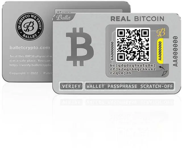 Alt view image 2 of 5 - Ballet REAL Bitcoin - The Easiest Crypto Cold Storage Card - Cryptocurrency Hardware Wallet with Secure Multicurrency and NFT Support, (3-Pack)