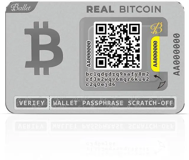 Main image of Ballet REAL Bitcoin - The Easiest Crypto Cold Storage Card - Cryptocurrency Hardware Wallet with Secure Multicurrency and NFT Support, (3-Pack)