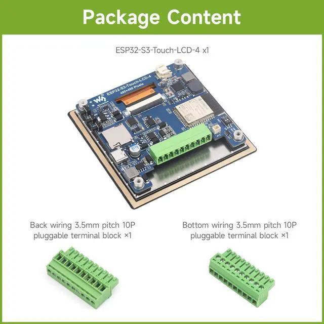 Alt view image 2 of 5 - Waveshare ESP32-S3 4inch Capacitive Touch Display Development Board, 480×480, 5-Point Touch, 32-Bit LX7 Dual-Core Processor, Up to 240MHz Frequency, Supports Wi-Fi & BLE 5, with Onboard Antenna