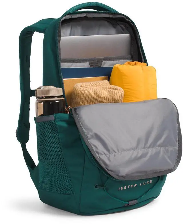Alt view image 5 of 5 - The North Face Women's Jester Luxe Everyday Laptop Backpack, Deep Nori/Burnt Coral Metallic, One Size