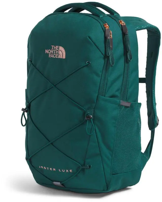 Alt view image 3 of 5 - The North Face Women's Jester Luxe Everyday Laptop Backpack, Deep Nori/Burnt Coral Metallic, One Size
