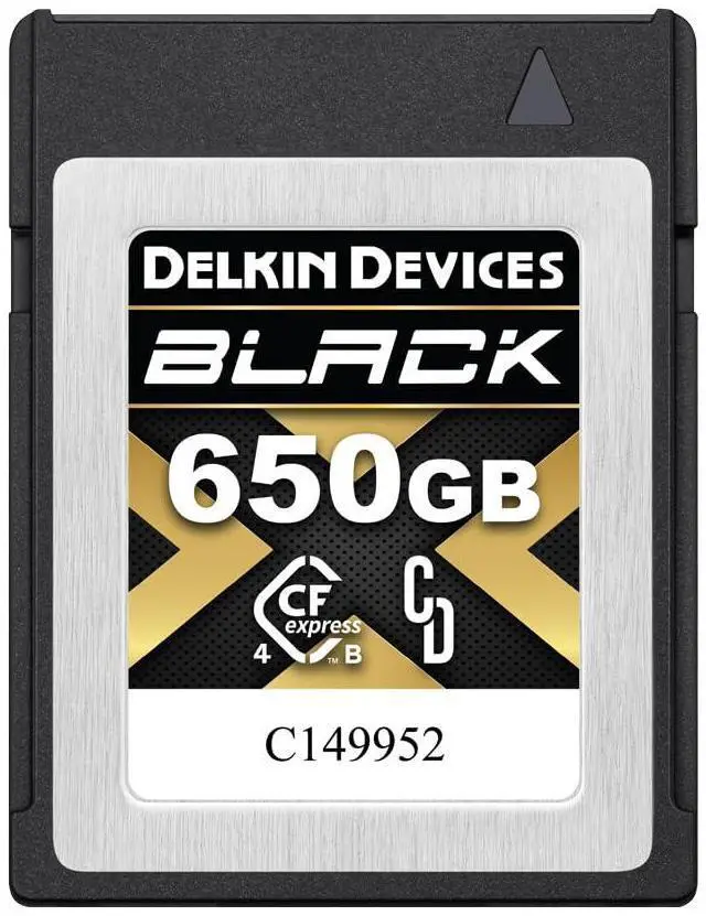 Main image of Delkin Devices Black 650GB CFexpress 4.0 Type B Memory Card with pSLC Flash, up to 3530MB/s Read for Professional Video and Photography