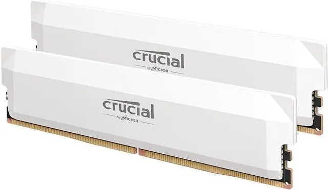 Main image of Crucial Pro DDR5 RAM 32GB Kit (2x16GB) 6400MHz CL38, Overclocking Desktop Gaming Memory, Intel XMP 3.0 & AMD Expo Compatible - White CP2K16G64C38U5W