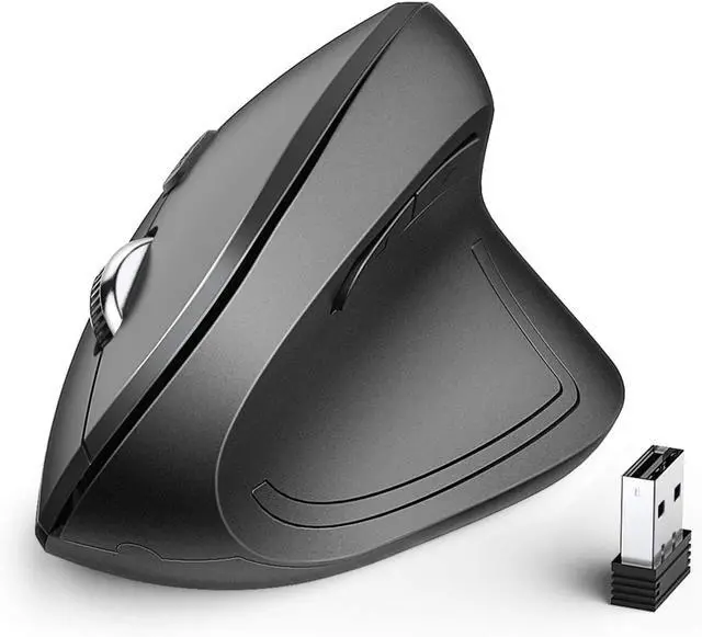 Main image of iClever Ergonomic Mouse, WM101 Vertical Wireless Mouse, 2.4GHz Optical Vertical Mouse with 4 Adjustable DPI 1000/1600/2000/2400 Levels 6 Buttons, Ergo Mice for Laptop, PC, Computer, Desktop