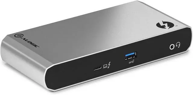 Main image of ALOGIC Thunderbolt 3 Dock, Dual DisplayPort 4K@60Hz, USB-C Gen 2 10G, USB-A Gen 2 10G, USB-A 5G, Gigabit Ethernet, Combo Headphone & Mic, 60W Laptop Charging for MacBook Air/Pro, Dell XPS and More