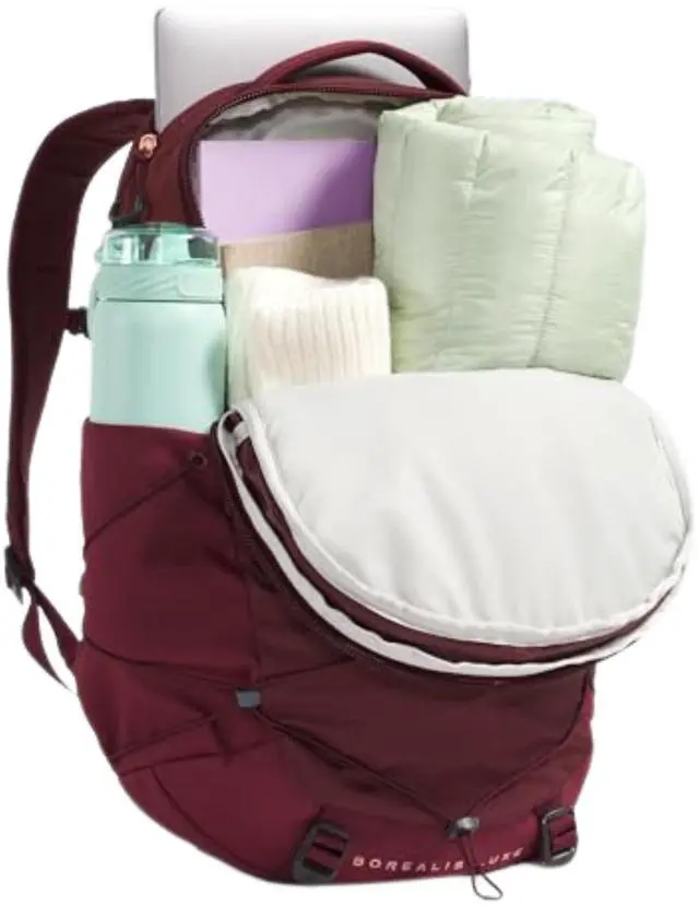 Alt view image 4 of 5 - The North Face Women's Borealis Luxe Commuter Laptop Backpack - PFAS Free, Sumac/Burnt Coral Metallic, One Size