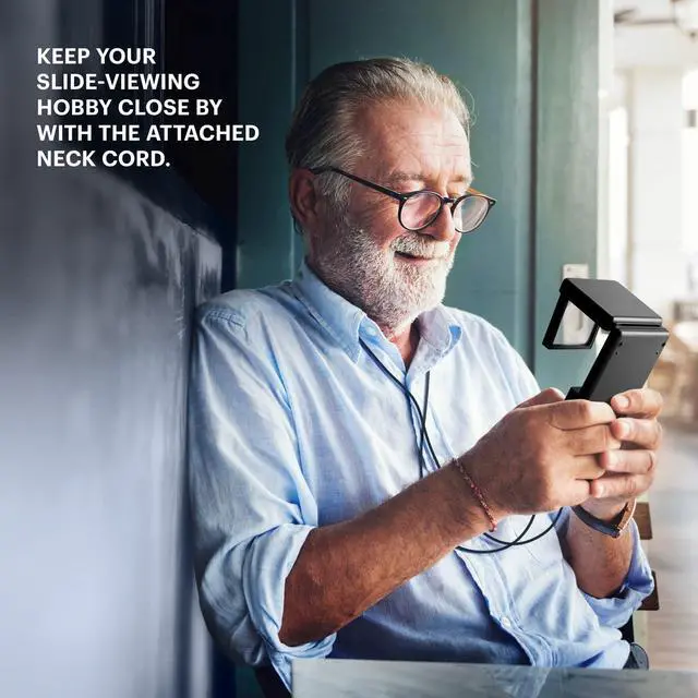 Alt view image 2 of 5 - KODAK Magnifying Lighted Slide Viewer, Compact Portable 1.8x LED Backlight for Vintage 35mm Film Slides, Battery Operated, Neck Lanyard included