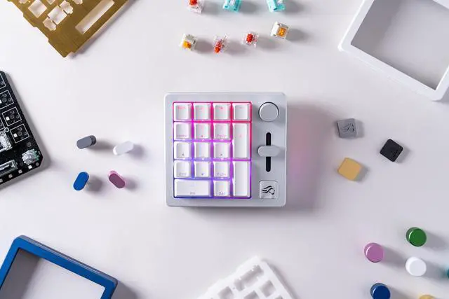 Alt view image 5 of 5 - Glorious GMMK Mechanical Numpad- 10 Key USB Programmable Keypad - Hot Swappable, Volume Control, RGB Backlit, Wired & Wireless Bluetooth - Laptop & Keyboard Accessories- White