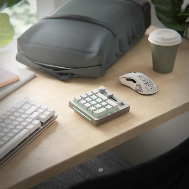 Alt view image 4 of 5 - Glorious GMMK Mechanical Numpad- 10 Key USB Programmable Keypad - Hot Swappable, Volume Control, RGB Backlit, Wired & Wireless Bluetooth - Laptop & Keyboard Accessories- White