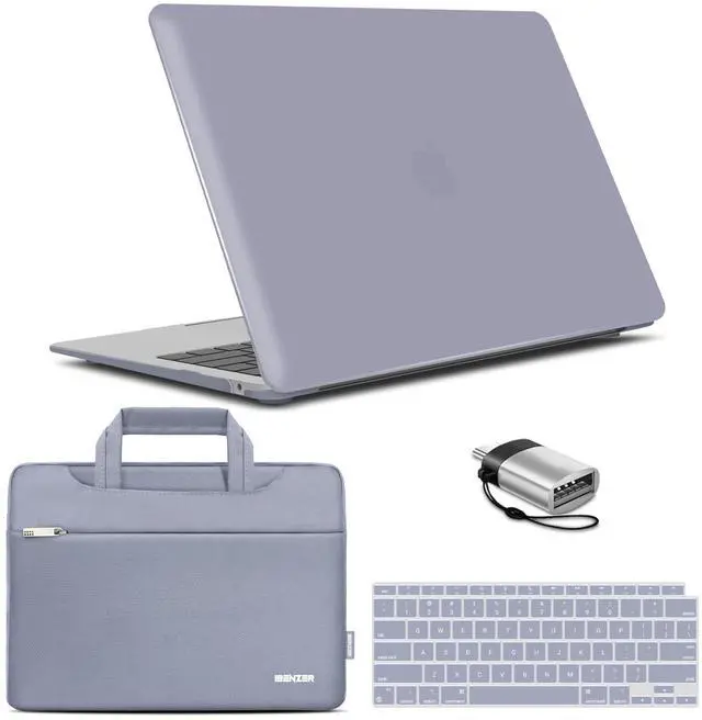Main image of IBENZER Compatible with New MacBook Air 13 inch Case 2022 2021 2020 M1 A2337 A2179 A1932, Hard Shell Case & Sleeve & Keyboard Cover & Type C for Mac Air 13 with Touch ID, Lavender Gray, MAT13-LVGY+3