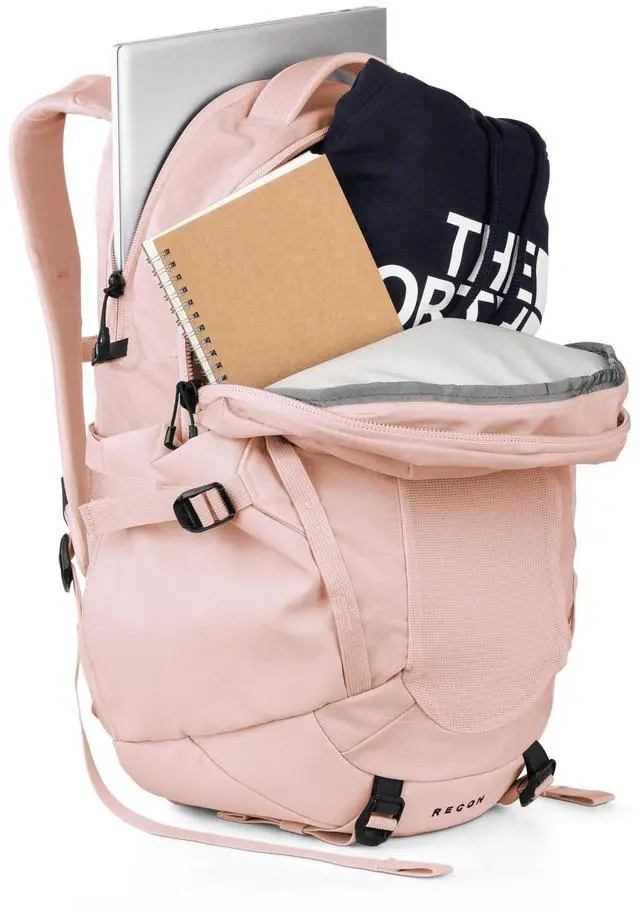 Alt view image 4 of 5 - The North Face Women's Recon Everyday Laptop Backpack - PFAS Free, Pink Salt/TNF Black, One Size