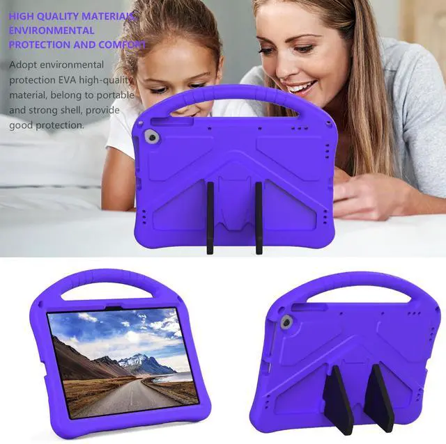 Alt view image 3 of 5 - Miimall Case Compatible for Fire Max 11 Tablet 2023, [With Portable Handle] [Foldable Stable Stand] [Kids-Friendly Environmental EVA] [Military-Grade Full Coverage] Bumper Case for Fire Max 11(Violet)