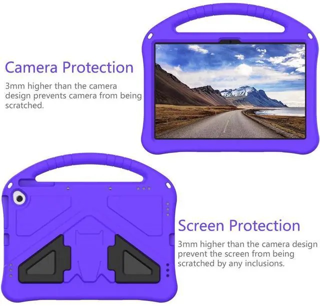 Alt view image 4 of 5 - Miimall Case Compatible for Fire Max 11 Tablet 2023, [With Portable Handle] [Foldable Stable Stand] [Kids-Friendly Environmental EVA] [Military-Grade Full Coverage] Bumper Case for Fire Max 11(Violet)