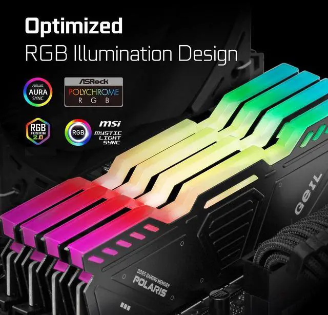 Alt view image 4 of 5 - GeIL Polaris RGB DDR5 RAM, 32GB (16GBx2) 6000MHz 1.35V, Intel/AMD Compatible, Long DIMM High Speed Desktop Memory, Hardcore Immersive Gaming/Multimedia Content Creation/Quality Live Streaming(Gray)