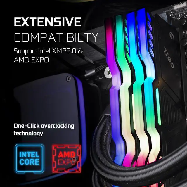 Alt view image 5 of 5 - GeIL Polaris RGB DDR5 RAM, 32GB (16GBx2) 6000MHz 1.35V, Intel/AMD Compatible, Long DIMM High Speed Desktop Memory, Hardcore Immersive Gaming/Multimedia Content Creation/Quality Live Streaming(Gray)