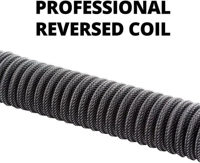 Alt view image 2 of 5 - GUNMJO Pro Custom Coiled USB C Cable for Gaming Keyboard, Double-Sleeved Mechanical Keyboard Cable with Detachable Aluminum Aviator, 1.5M USB-C to USB-A, Carbon Black Color