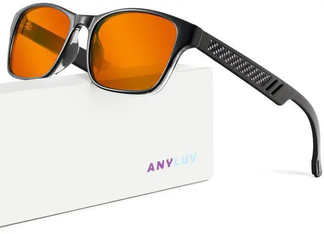 Main image of ANYLUV Gaming Glasses for Men Lightweight Anti Blue Light Blocking Glasses Eyes Protection with Carbon Fiber Decoration