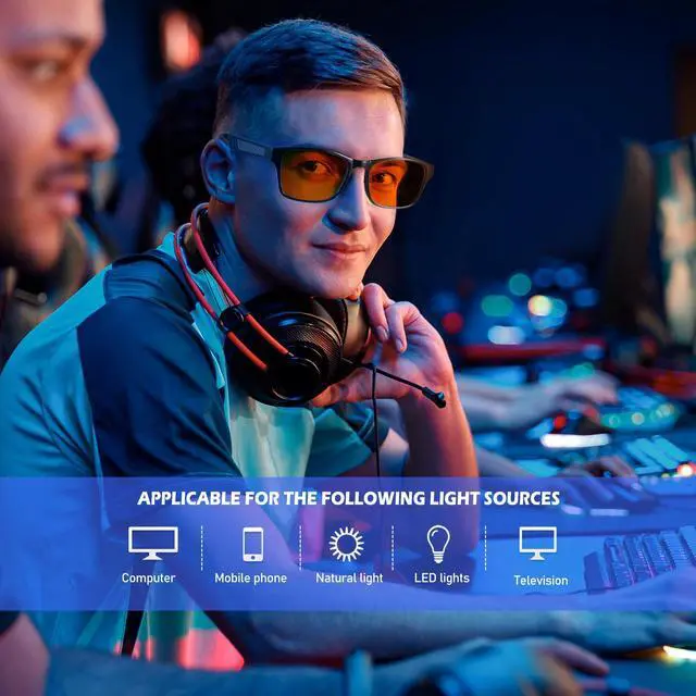 Alt view image 2 of 5 - ANYLUV Gaming Glasses for Men Lightweight Anti Blue Light Blocking Glasses Eyes Protection with Carbon Fiber Decoration