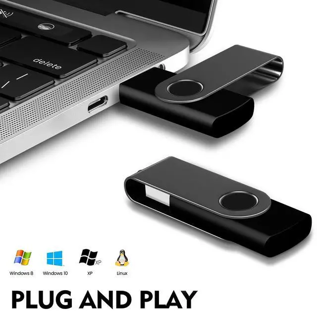 Alt view image 2 of 5 - AreTop 4GB 20 Pack USB Flash Drive, Bulk USB 2.0 Thumb Drive Swivel Memory Stick Jump Drive Pen Drive for Storage and Backup (20 Pack 4GB, Black)
