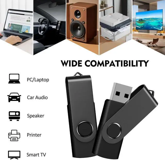 Alt view image 5 of 5 - AreTop 4GB 20 Pack USB Flash Drive, Bulk USB 2.0 Thumb Drive Swivel Memory Stick Jump Drive Pen Drive for Storage and Backup (20 Pack 4GB, Black)