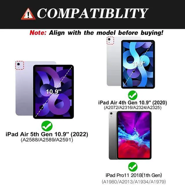 Alt view image 2 of 5 - besky Keyboard Case for iPad Air 11 inch(M2) 2024 & iPads Air 10.9 inch (5th, 4th Generation) - Wireless Detachable Keyboard- Pencil Holder, with Auto Sleep/Wake Function