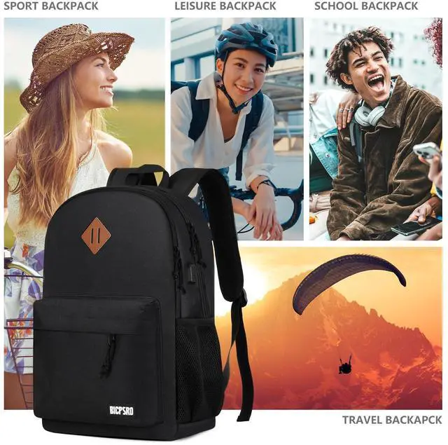 Alt view image 5 of 5 - Backpack for Men Women, Black School Backpack for Girls Boys Teens, Backpacks for School, Bookbag for College High Middle School Back Pack lightweight mochilas escolares para adolescentes