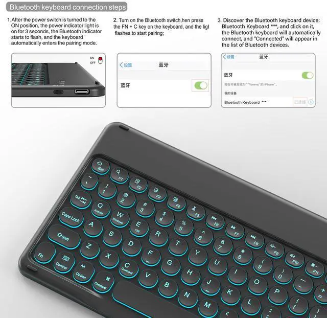 Alt view image 3 of 5 - BQDIYOO Keyboard Case for iPad 9th/8th/7th Generation(2021/2020/2019) Detachable Wireless Bluetooth Keyboard Case for 10.2 inch iPad 9/8/7 Cover with Pencil Holder Auto Wake/Sleep, Gray