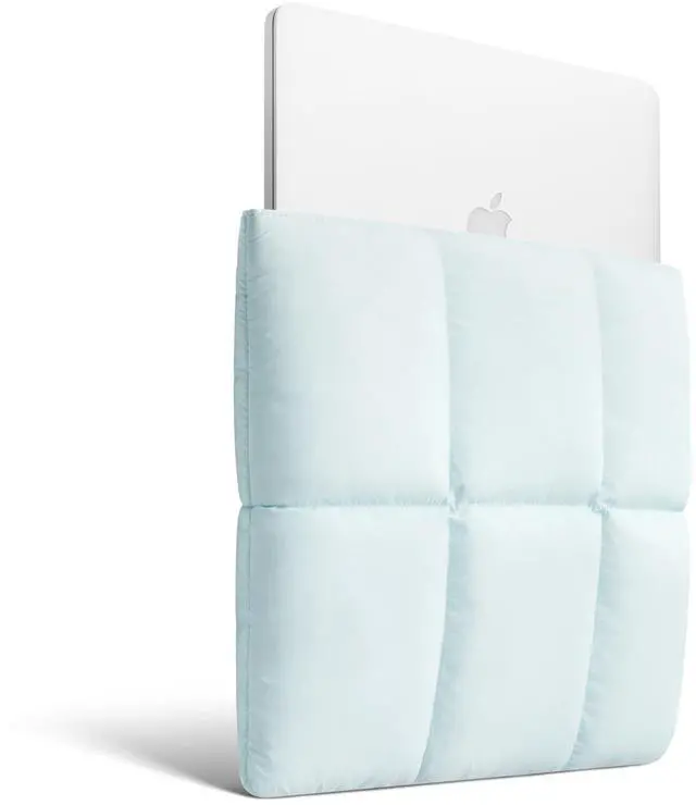 Alt view image 3 of 5 - Comfyable Puffy Laptop Sleeve 15 Inch 16 Inch, Quilted Puffer Laptop Carrying Case, Pillow Pouch Compatible for MacBook Air 15 in M4 2025 & MacBook Pro 16 in M4 2024, Blue