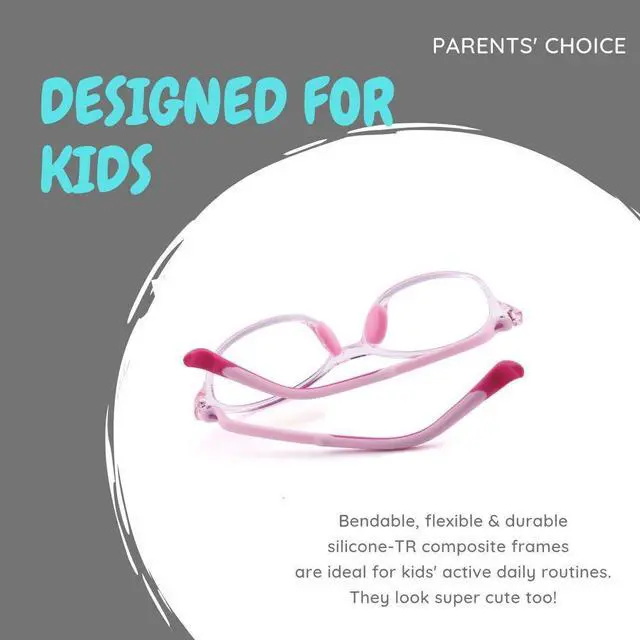 Alt view image 4 of 5 - Mind Bridge Kids Blue Light Blocking Computer Video Gaming Glasses - Anti Eyestrain | Durable Cute Protection Eyewear for Children Boys & Girls Digital Screen Time & Technology Use | 13721 Pink
